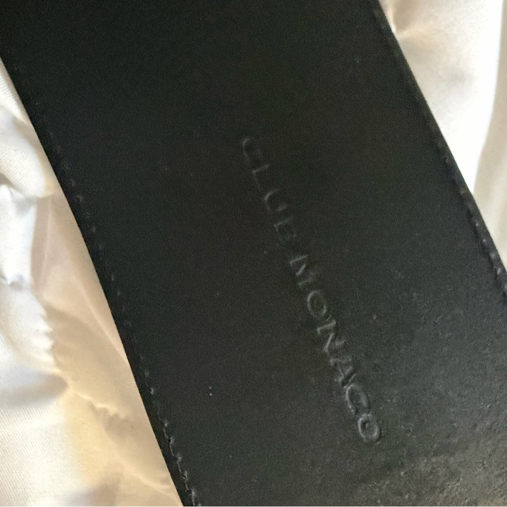 Genuine leather 3” Club Monaco Black Belt - Picture 5 of 7